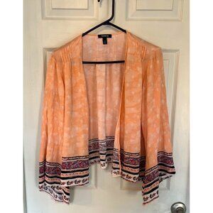 Torrid Gauze Kimono Lightweight Open Cardigan Top Floral Boarder Lagenlook 3X